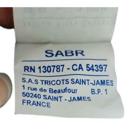 Saint James Boat Neck Thick Cotton Pullover Shirt Top Womens Size M Black - Picture 8 of 8